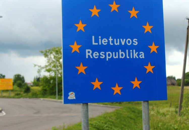 Border sign of Lithuania.